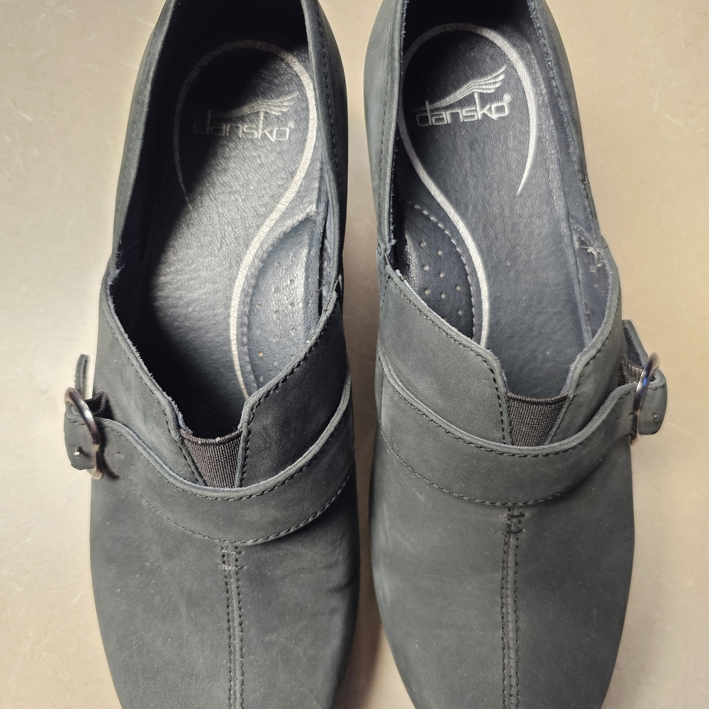 Dansko Dark Gray Buckle Slip-Ons